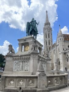 Fisherman’s Bastion in Budapest, showcasing its white stone turrets and arches.